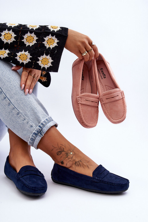 Mocassins élégants en daim bleu foncé Lenvie