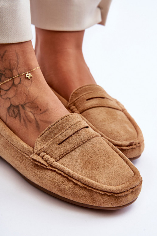 Elegante suède mocassins bruine kleur Lenvie
