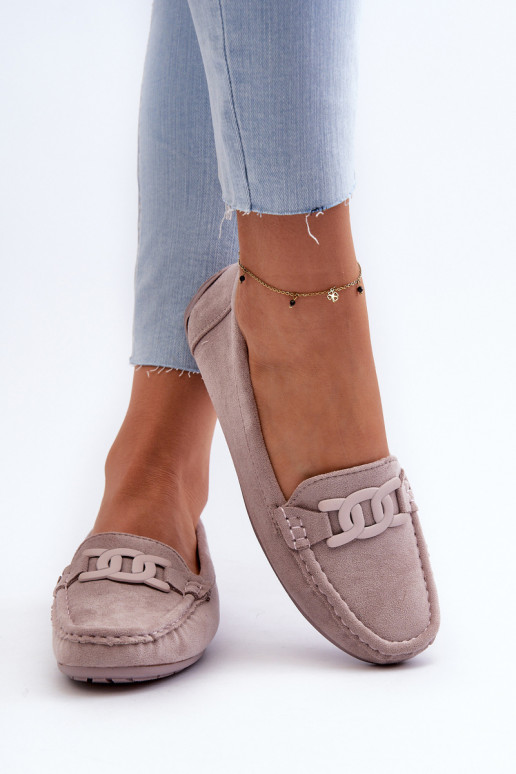 Féminin À la mode Mocassins en daim Couleur violette Rabell