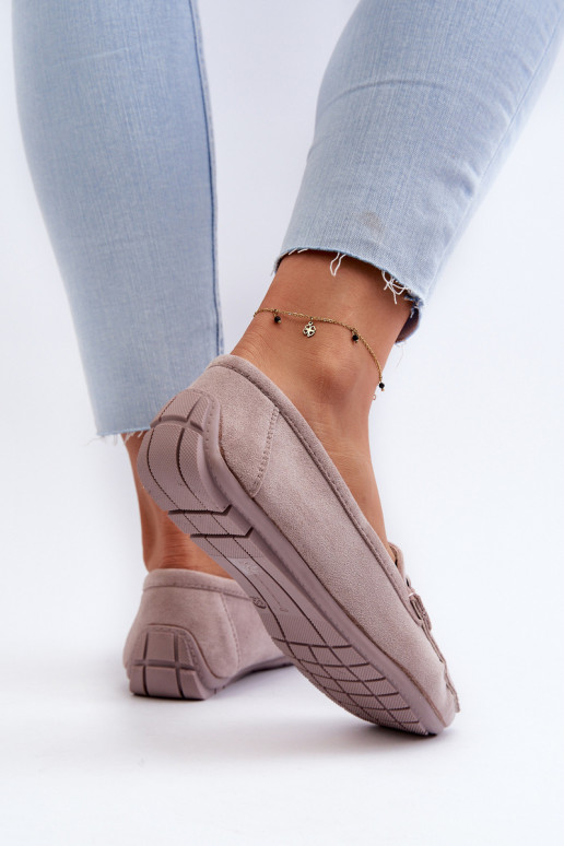 Féminin À la mode Mocassins en daim Couleur violette Rabell