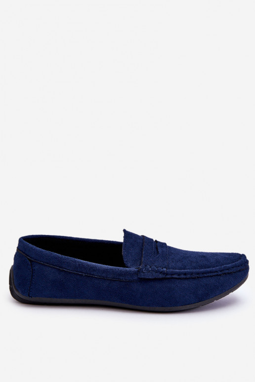 Mâle Mocassins en daim bleu foncé Il fautck Mâle Mocassins en daim bleu foncé Il fautck