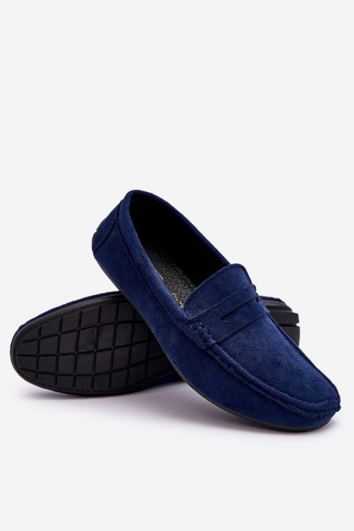 Mâle Mocassins en daim bleu foncé Il fautck Mâle Mocassins en daim bleu foncé Il fautck