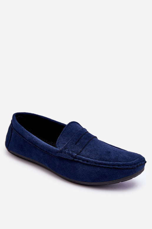 Mâle Mocassins en daim bleu foncé Il fautck Mâle Mocassins en daim bleu foncé Il fautck