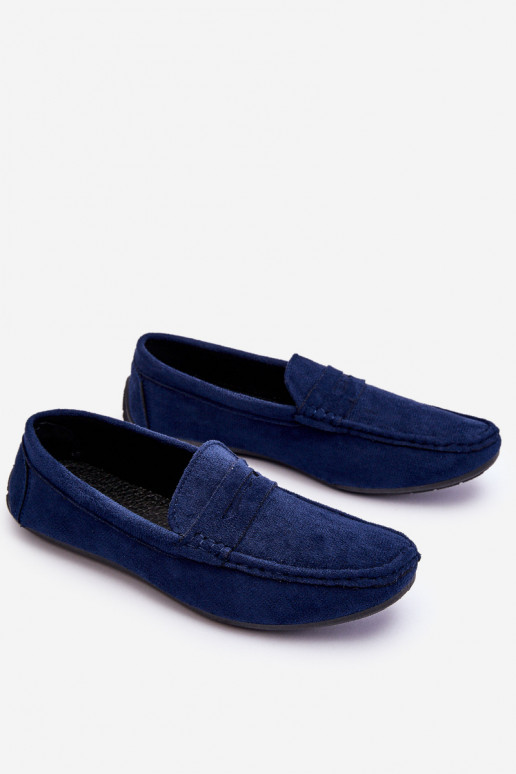 Mâle Mocassins en daim bleu foncé Il fautck Mâle Mocassins en daim bleu foncé Il fautck