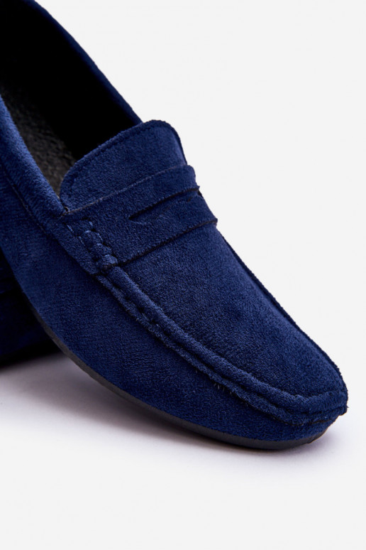Mâle Mocassins en daim bleu foncé Il fautck Mâle Mocassins en daim bleu foncé Il fautck