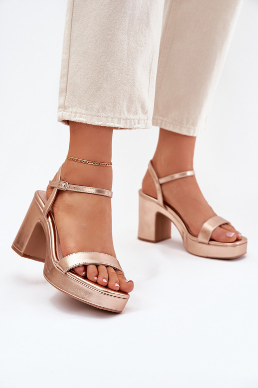 Eko Sandales à talons pour femmes couleur or rose Lillita Eko Sandales à talons pour femmes couleur or rose Lillita