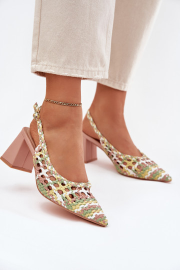 Sandalen Mit Zopf mit Absätzen pinke Farbe Ebina