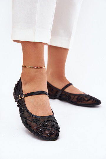 grille Ballerines Z Haftem I Zdobieniem couleur noire Tillilora