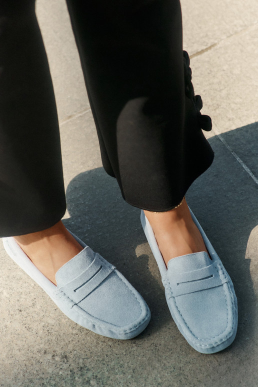 Blauwe suède mocassins Big Star