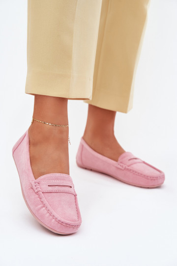 Mocassins élégants en daim Nuance rose clair Lenvie 2