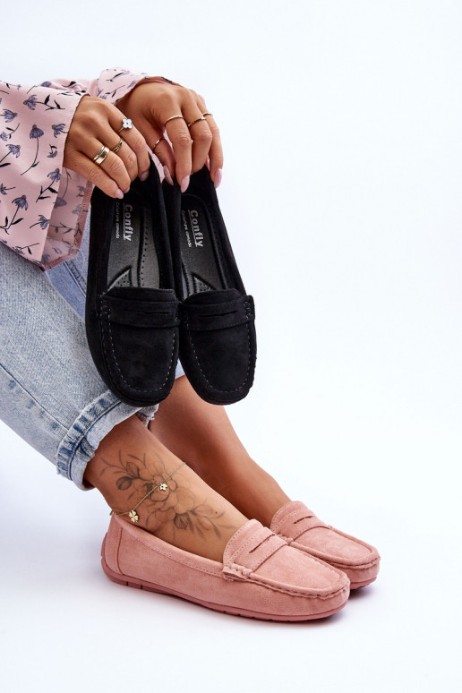 Mocassins élégants en daim Nuance rose clair Lenvie Mocassins élégants en daim Nuance rose clair Lenvie