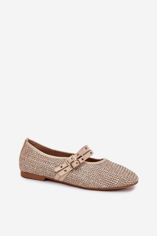Ballerinas Mit Zopf I Paskami Beige Partheda