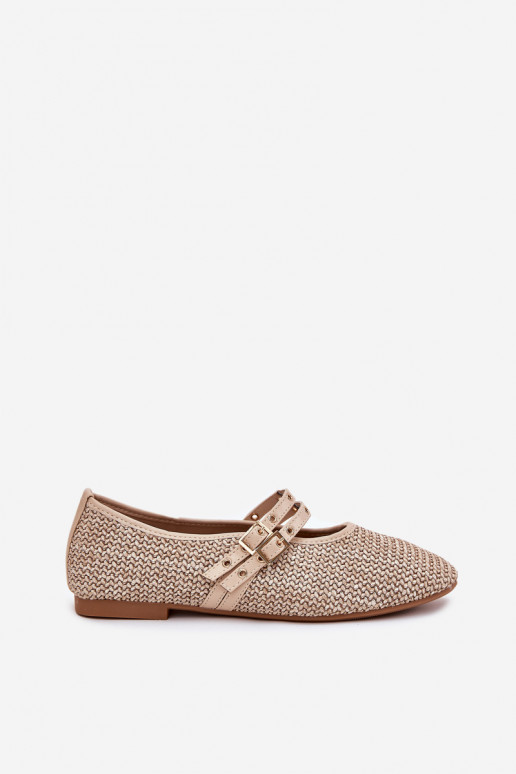 Ballerinas Mit Zopf I Paskami Beige Partheda