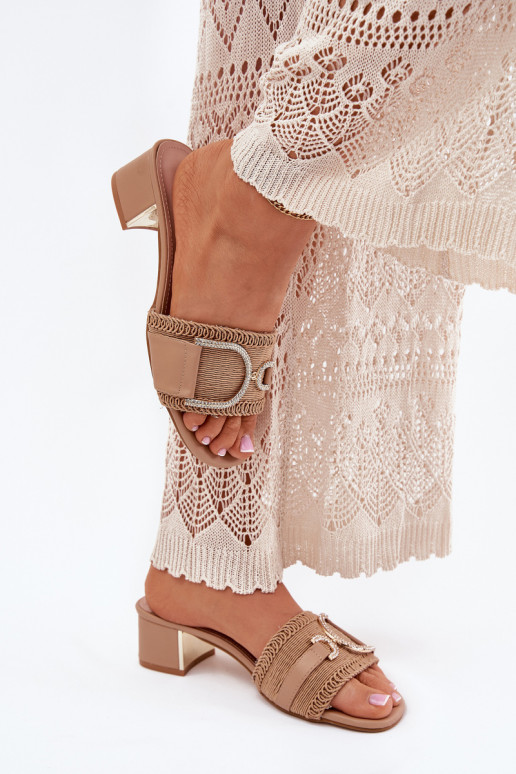 Feminin Hausschuhe mit Absätzen Mit Dekorationen Detalem Beige Julinemi Feminin Hausschuhe mit Absätzen Mit Dekorationen Detalem Beige Julinemi