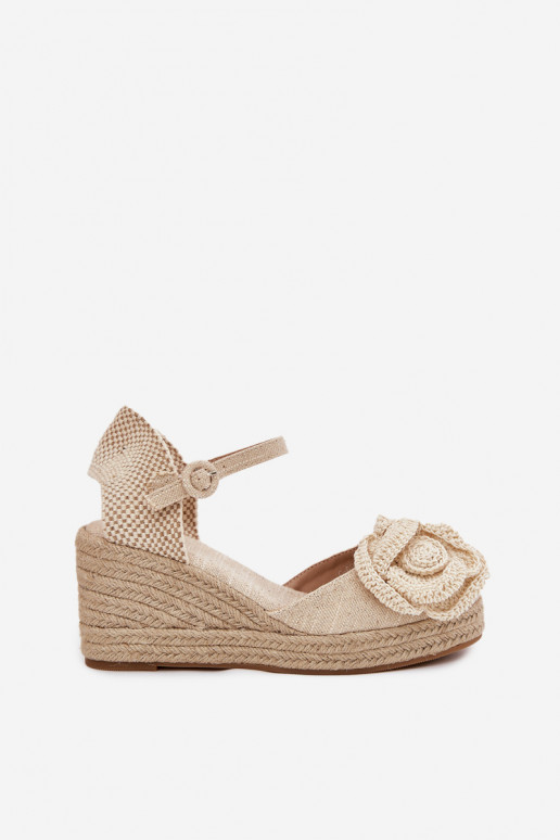 Feminin Plateausandalen Mit Zopf I SzydełkoZuym Eine Blume Beige Ismilea Feminin Plateausandalen Mit Zopf I SzydełkoZuym Eine Blume Beige Ismilea