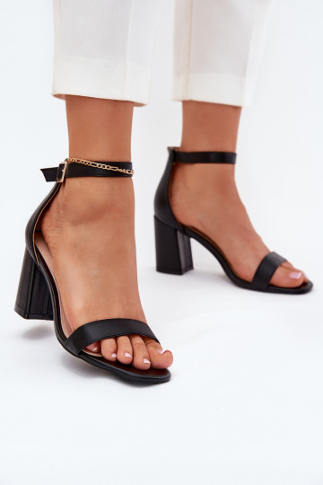 Eko Haut Damen-Sandalen mit hohen Absätzen schZuarze Farbe Irini