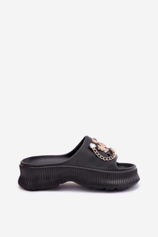 Pantoufles légères Pantoufles pour femmes Ze couleur doréemi Przypinkami couleur noire Hortiana Pantoufles légères Pantoufles pour femmes Ze couleur doréemi Przypinkami couleur noire Hortiana