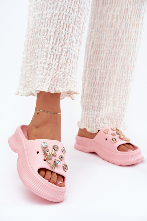 Pantoufles légères Pantoufles pour femmes Ze couleur doréemi Przypinkami couleur rose Hortiana Pantoufles légères Pantoufles pour femmes Ze couleur doréemi Przypinkami couleur rose Hortiana