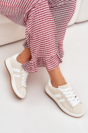 sportschoenen Sneakers model schoenen Dames van ecoleer beige Ravina