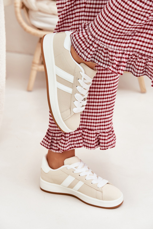 sportschoenen Sneakers model schoenen Dames van ecoleer beige Ravina