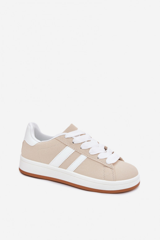 Turnschuhe Sneakers Stilvollllschuhe Feminin aus Öko-Leder Beige Ravina Turnschuhe Sneakers Stilvollllschuhe Feminin aus Öko-Leder Beige Ravina