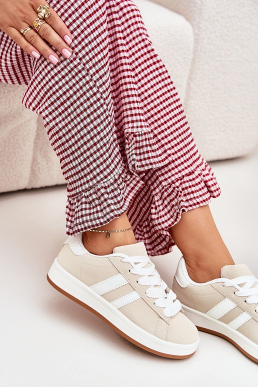 sportschoenen Sneakers model schoenen Dames van ecoleer beige Ravina