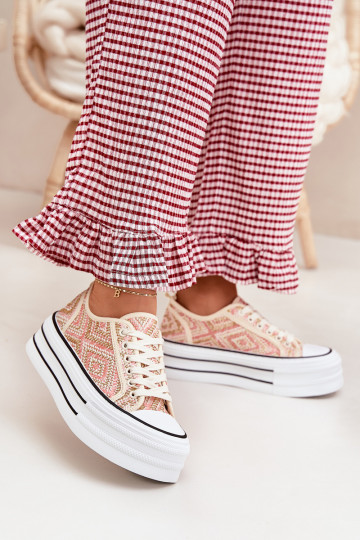 Laag Vrijetijdsschoenen met platform roze Melina