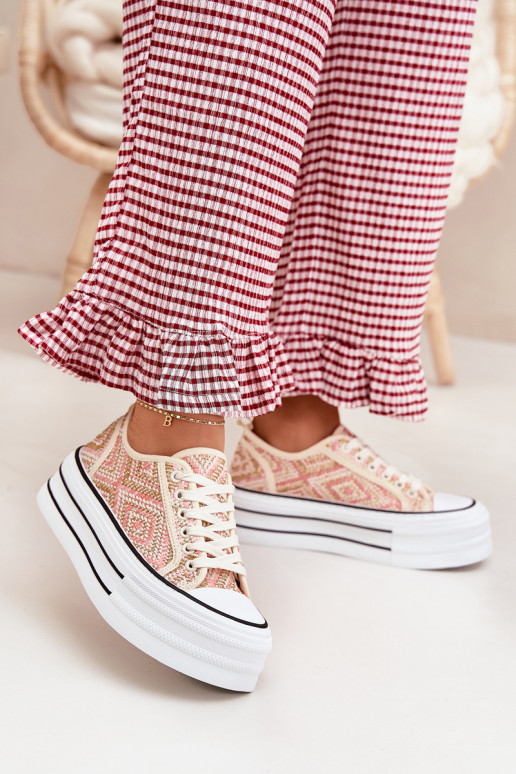 Laag Vrijetijdsschoenen met platform roze Melina