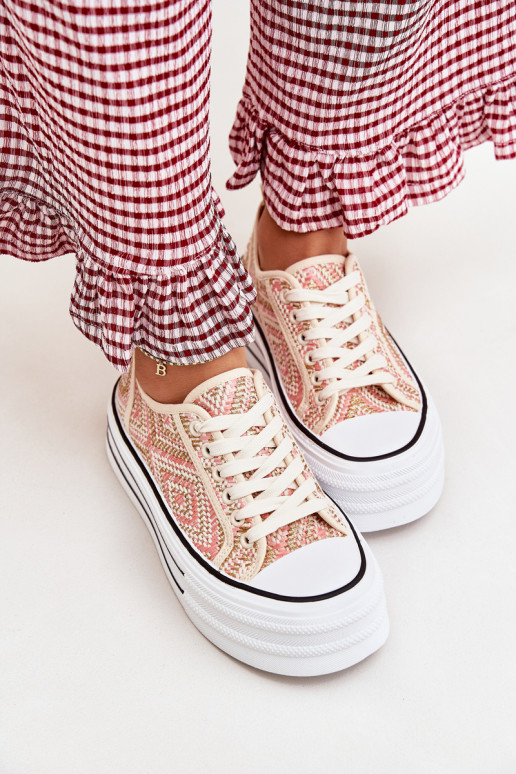 Laag Vrijetijdsschoenen met platform roze Melina