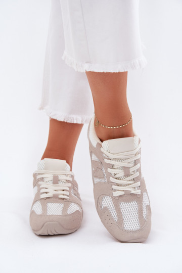 baskets Féminin Z en daim écologiqueu Blanc-beige Dorella 2