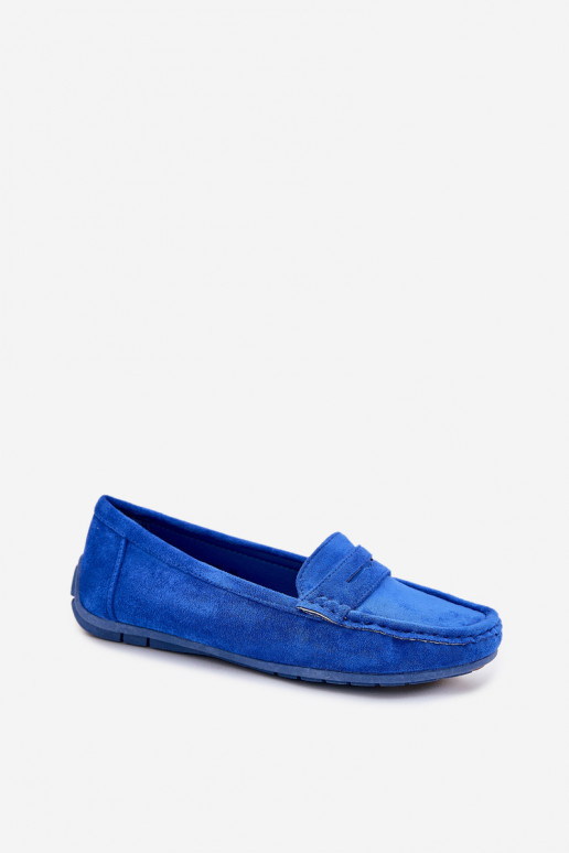 Elegante suède mocassins kobalt blauIn Lenvie