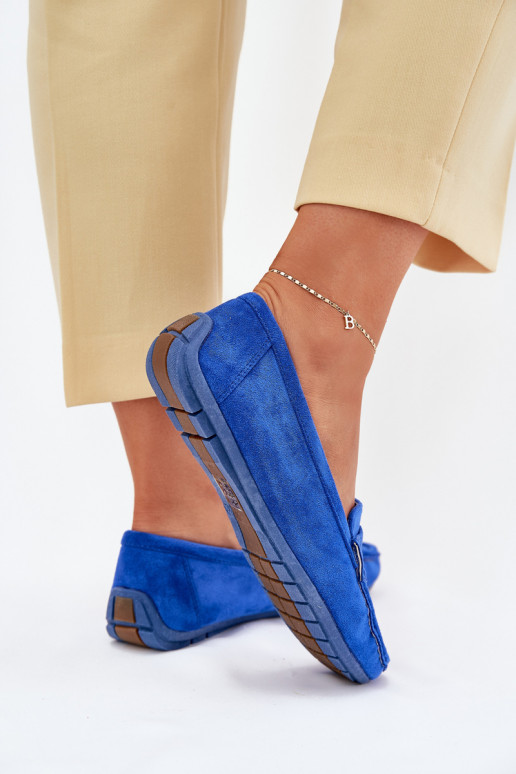 Elegante suède mocassins kobalt blauIn Lenvie