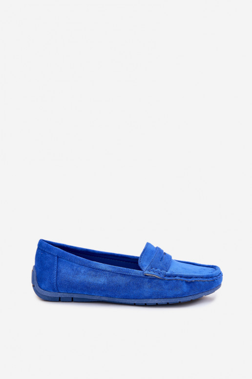 Elegante suède mocassins kobalt blauIn Lenvie