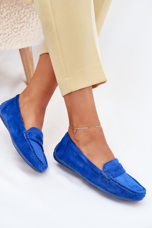 Elegante suède mocassins kobalt blauIn Lenvie
