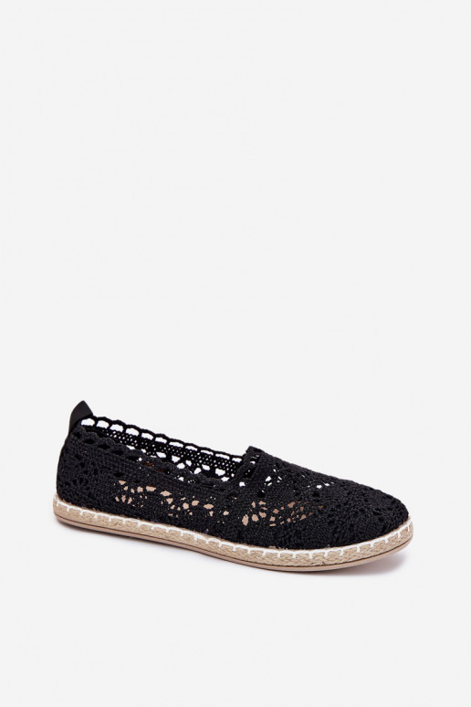 espadrilles en dentelle Féminin couleur noire Adelira