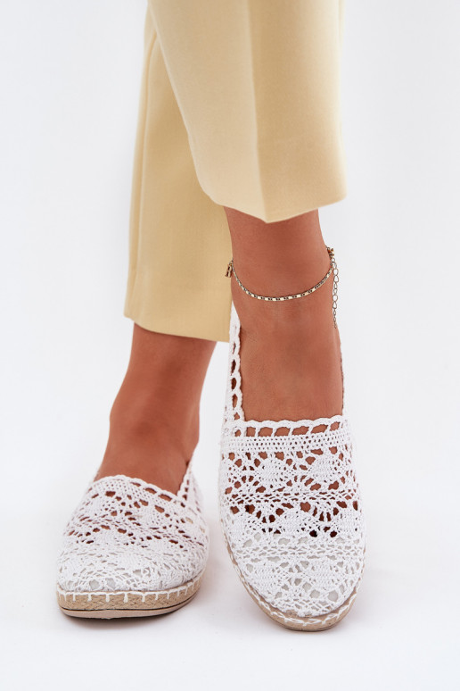 espadrilles en dentelle Féminin couleur blanche Adelira