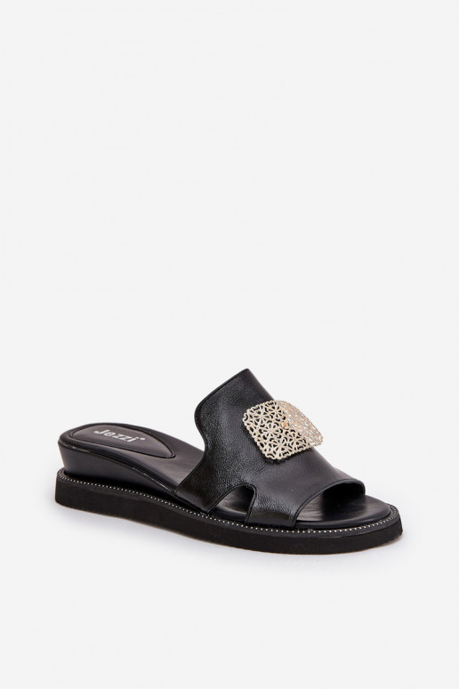Zwarte slippers voor dames met... Zwarte slippers voor dames met...
