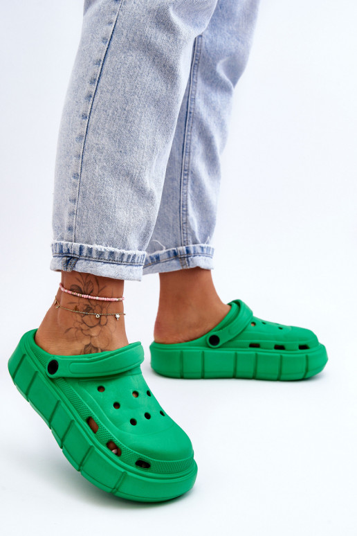 Damesschuimplatform Crocs groene kleur Beckett