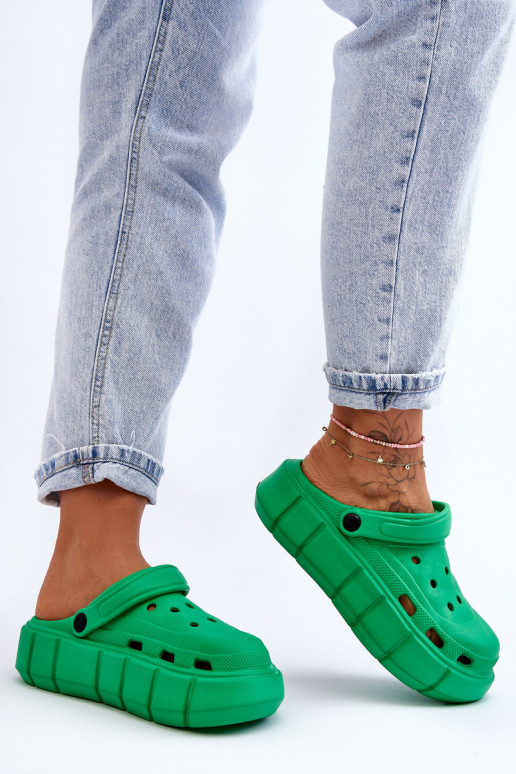 Damesschuimplatform Crocs groene kleur Beckett