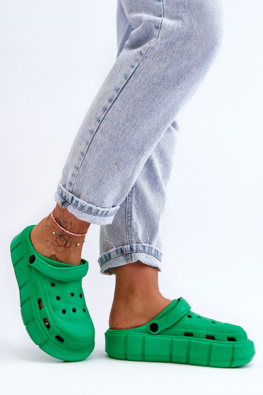 Damesschuimplatform Crocs groene kleur Beckett