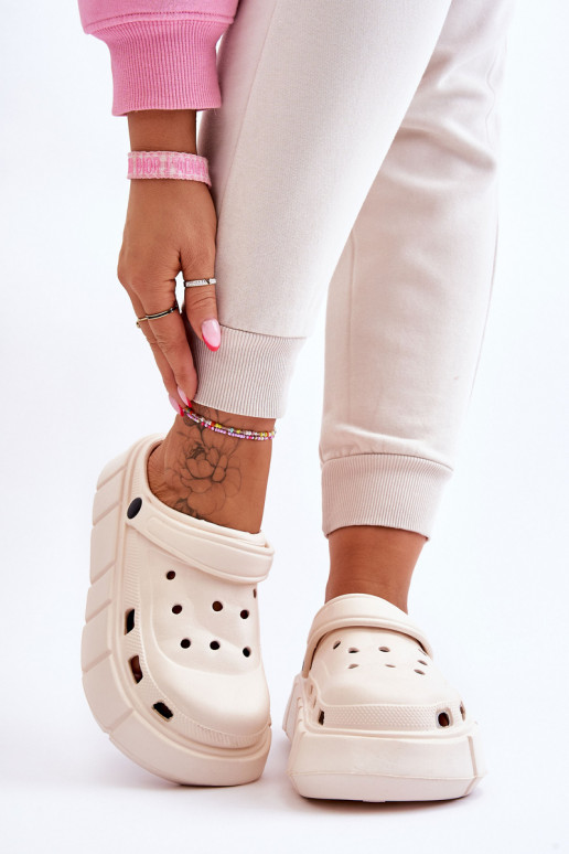 Damesschuimplatform Crocs beige Beckett