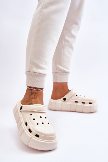 Damesschuimplatform Crocs beige Beckett 2