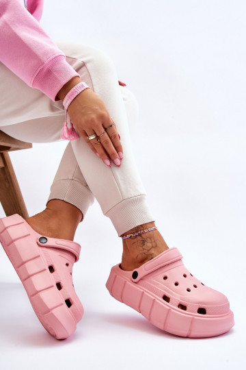 Damesschuimplatform Crocs roze Beckett 2