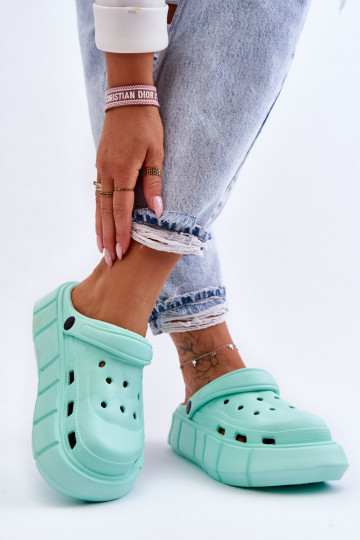 Damesschuimplatform Crocs mint kleuren Beckett