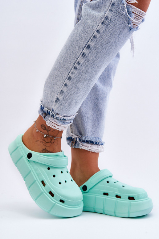 Flip-Flops im Crocs-Stil mit erhöhter Plattform Mintfarbe Beckett Flip-Flops im Crocs-Stil mit erhöhter Plattform Mintfarbe Beckett
