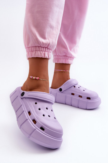 Dames LichtgeInicht pantoffels met platform Paars Beckett