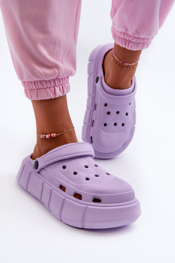 Dames LichtgeInicht pantoffels met platform Paars Beckett 2