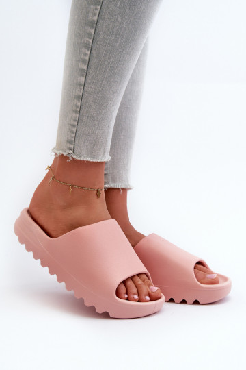 Modische Hausschuhe mit einer Plattform pinke Farbe Estella