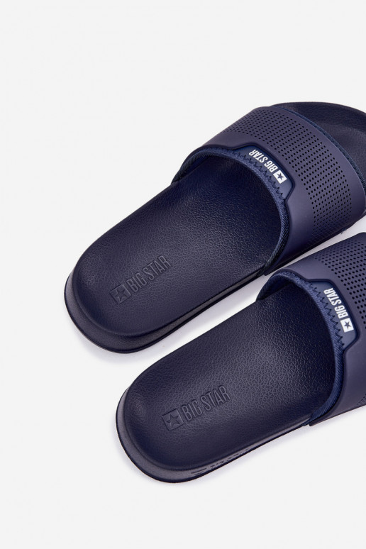 LichtgeInicht herenpantoffels Big Star NN174696 donkerblauIn LichtgeInicht herenpantoffels Big Star NN174696 donkerblauIn