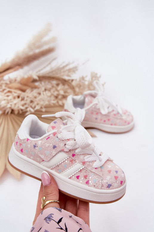 Glanzende sneakers Kinderen In harten roze Tessina Glanzende sneakers Kinderen In harten roze Tessina